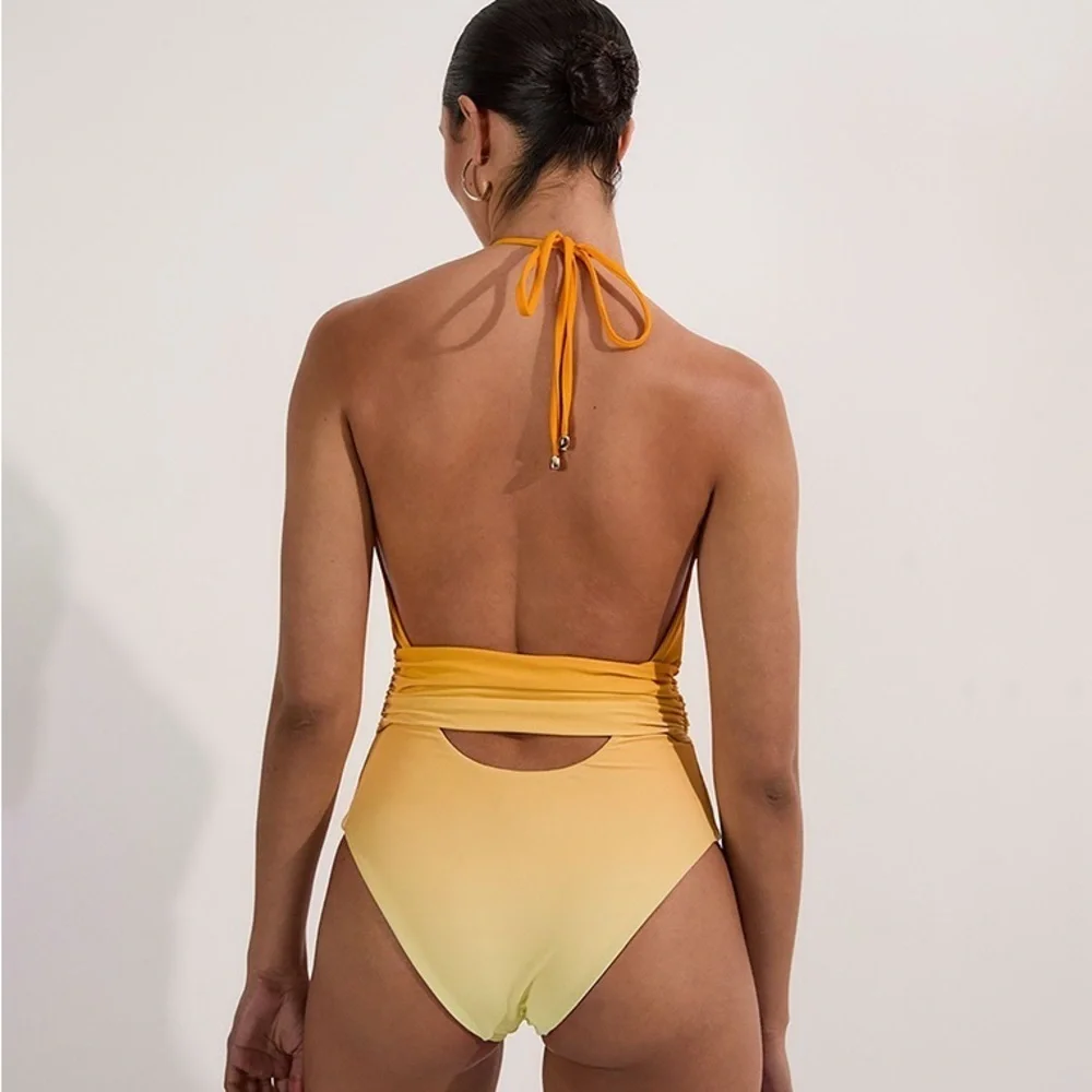 Karen Millen Vibrant Yellow One-Piece Swimsuit